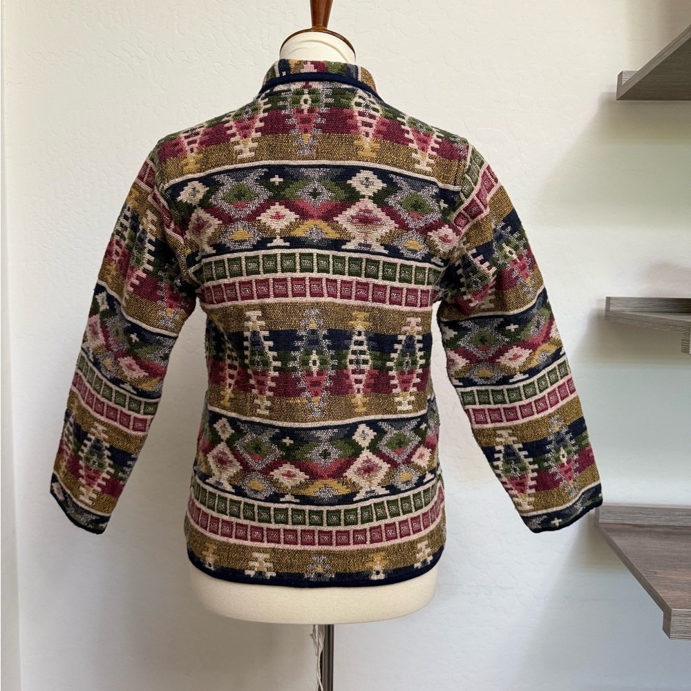 Vintage Jane Ashley Southwestern Aztec Tapestry Jacket - Picture 3 of 15